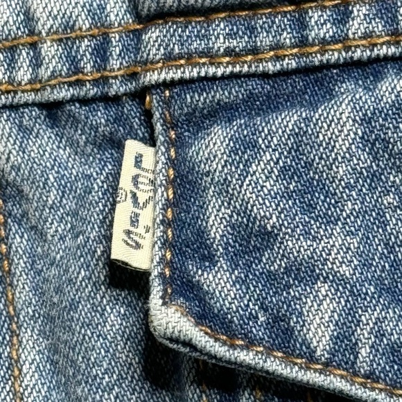 Vintage Levi's Denim Jean Vest White Tab - Picture 3 of 5